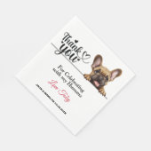 French Bulldog Wedding Danke Serviette (Ecke)