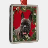 French Bulldog Weihnachtsfeiertag Ornament Aus Metall (Rechts)
