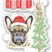 French Bulldog Weihnachtsgeschenk Aufkleber (Vorderseite)