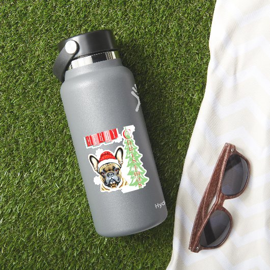 French Bulldog Weihnachtsgeschenk Aufkleber (HydroFlask Insitu)