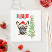 French Bulldog Weihnachtsgeschenk Serviette (Beispiel)