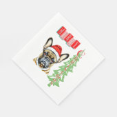 French Bulldog Weihnachtsgeschenk Serviette (Ecke)