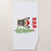 French Bulldog Weihnachtsgeschenk Strandtuch (Vorderseite)
