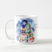 French Bulldog Weihnachtsgrüße für Hunde Kaffeetasse (Links)