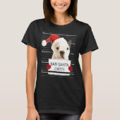 French Bulldog Weihnachtsmannmütze Personal Stalke T-Shirt (Vorderseite)