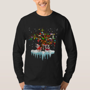 French Bulldog Weihnachtsmannmütze Weihnachtsbaum T-Shirt
