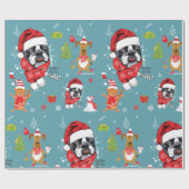 French Bulldog WeihnachtsWeihnachtsWeihnachtsWeihn Geschenkpapier (Flach)
