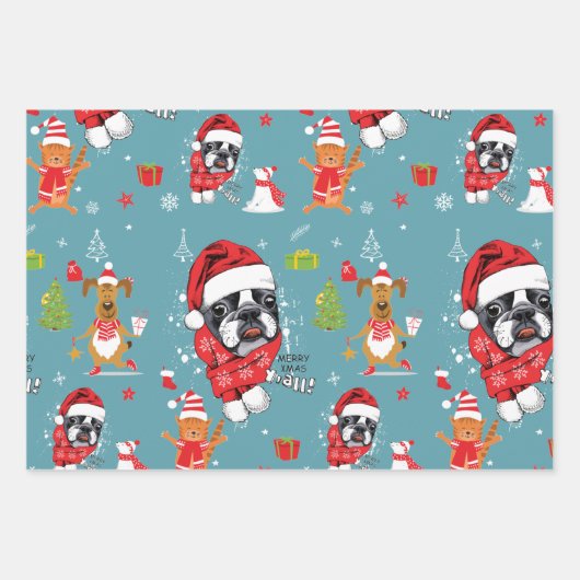 French Bulldog WeihnachtsWeihnachtsWeihnachtsWeihn Geschenkpapier Set (Vorderseite)