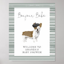 French Bulldog Welcome Baby Shooter Poster