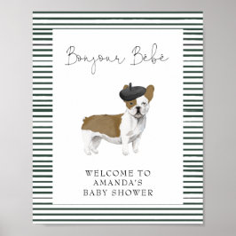 French Bulldog Welcome Baby Shooter Poster