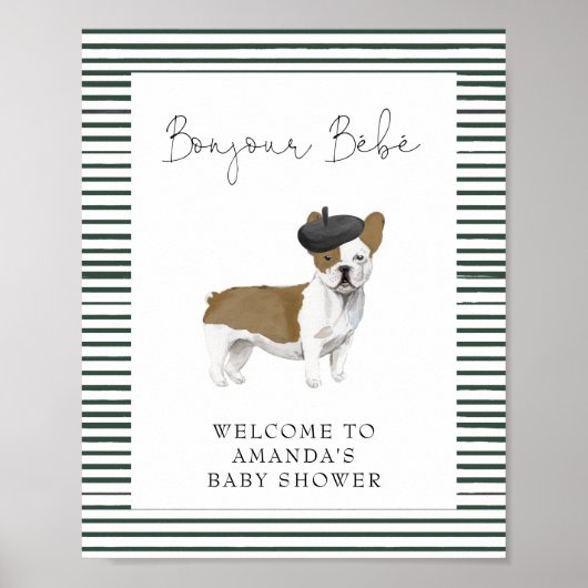 French Bulldog Welcome Baby Shooter Poster (Vorne)