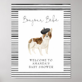 French Bulldog Welcome Baby Shooter Poster