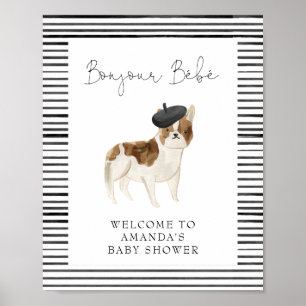 French Bulldog Welcome Baby Shooter Poster