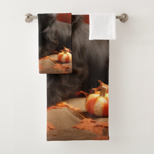 French Bulldog Welpe Autumn Delight Pumpen Badhandtuch Set (Insitu)