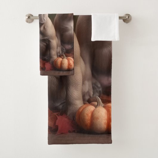 French Bulldog Welpe Autumn Delight Pumpen Badhandtuch Set (Insitu)