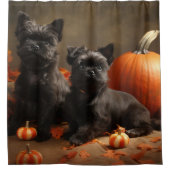 French Bulldog Welpe Autumn Delight Pumpen Duschvorhang (Vorderseite)