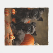 French Bulldog Welpe Autumn Delight Pumpen Fleecedecke (Vorderseite (Horizontal))