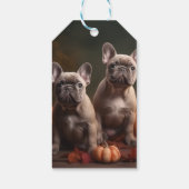 French Bulldog Welpe Autumn Delight Pumpen Geschenkanhänger (Rückseite)