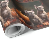 French Bulldog Welpe Autumn Delight Pumpen Geschenkpapier (Rolleneckpunkt)