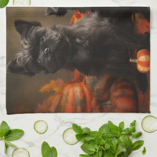 French Bulldog Welpe Autumn Delight Pumpen Geschirrtuch (Gefaltet)