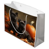 French Bulldog Welpe Autumn Delight Pumpen Große Geschenktüte (Rückseite Schrägansicht)