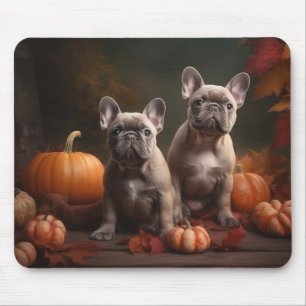 French Bulldog Welpe Autumn Delight Pumpen Mousepad