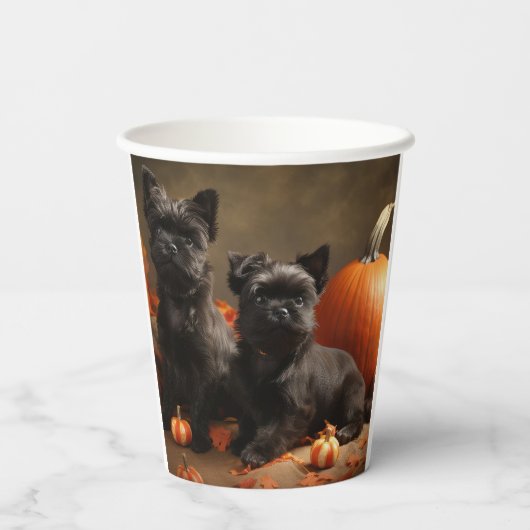 French Bulldog Welpe Autumn Delight Pumpen Pappbecher (Rückseite)