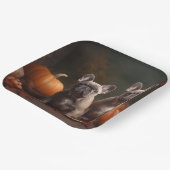 French Bulldog Welpe Autumn Delight Pumpen Pappteller (Gewinkelt)