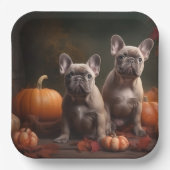 French Bulldog Welpe Autumn Delight Pumpen Pappteller (Vorderseite)