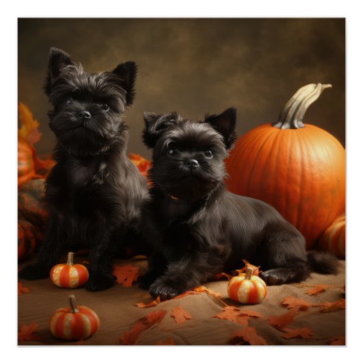French Bulldog Welpe Autumn Delight Pumpen Poster (Vorderseite)