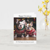 French Bulldog Welpen Weihnachtskarte Karte (Gelbe Blume)