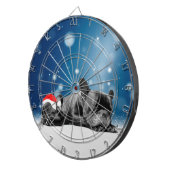 French Bulldog Welppies - Schneefreude-Weihnachtsm Dartscheibe (Vorderseite rechts)