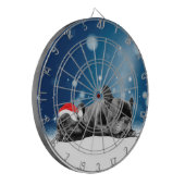 French Bulldog Welppies - Schneefreude-Weihnachtsm Dartscheibe (Vorderseite Links)