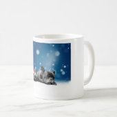 French Bulldog Welppies - Schneefreude-Weihnachtsm Kaffeetasse (VorderseiteRechts)