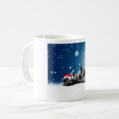 French Bulldog Welppies - Schneefreude-Weihnachtsm Kaffeetasse (Vorderseite Links)