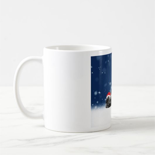 French Bulldog Welppies - Schneefreude-Weihnachtsm Kaffeetasse (Links)