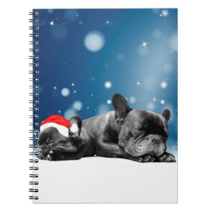 French Bulldog Welppies - Schneefreude-Weihnachtsm Notizblock