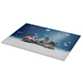 French Bulldog Welppies - Schneefreude-Weihnachtsm Schneidebrett (Ecke)