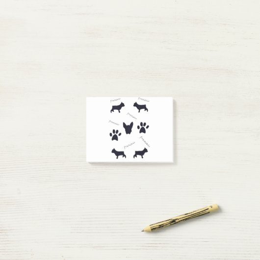 French Bulldog Welppy Gift Post-it Klebezettel (Auf Schreibtisch)