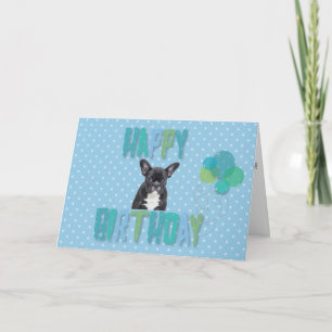 French Bulldog Welppy Happy Birthday Grußkarte Karte