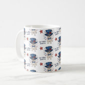 French Bulldog Whimsical Red White Blue Patriotic Kaffeetasse (Vorderseite Links)