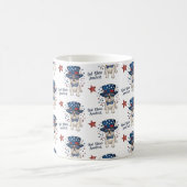French Bulldog Whimsical Red White Blue Patriotic Kaffeetasse (Mittel)