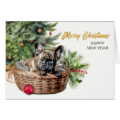 French Bulldog Wicker Basket Weihnachtsbaum (Vorderseite (Horizontal))