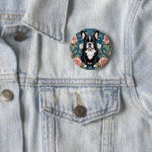 French Bulldog William Morris Inspirierte Floral Button (Beispiel)