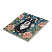French Bulldog William Morris Inspirierte Floral Fliese (Seite)