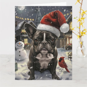 French Bulldog Winter Wonderland Christmas Joy Karte
