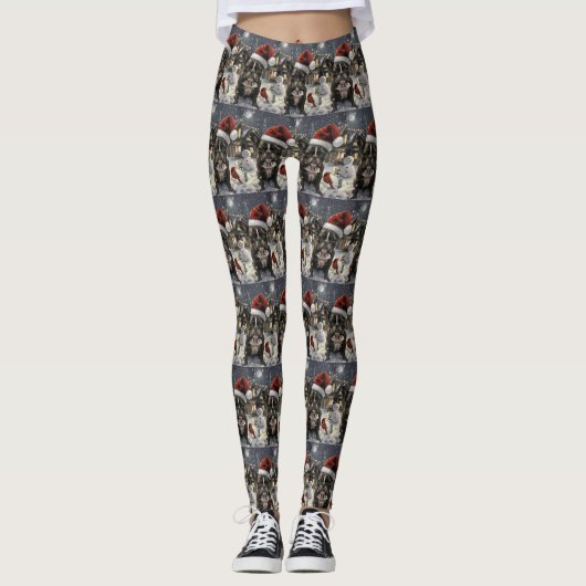 French Bulldog Winter Wonderland Christmas Joy Leggings (Vorderseite)