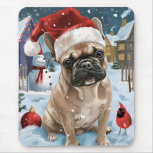 French Bulldog Winter Wonderland Christmas Joy Mousepad