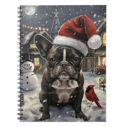 French Bulldog Winter Wonderland Christmas Joy Notizblock (Vorderseite)