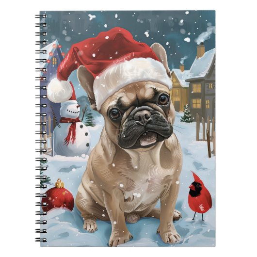 French Bulldog Winter Wonderland Christmas Joy Notizblock (Vorderseite)